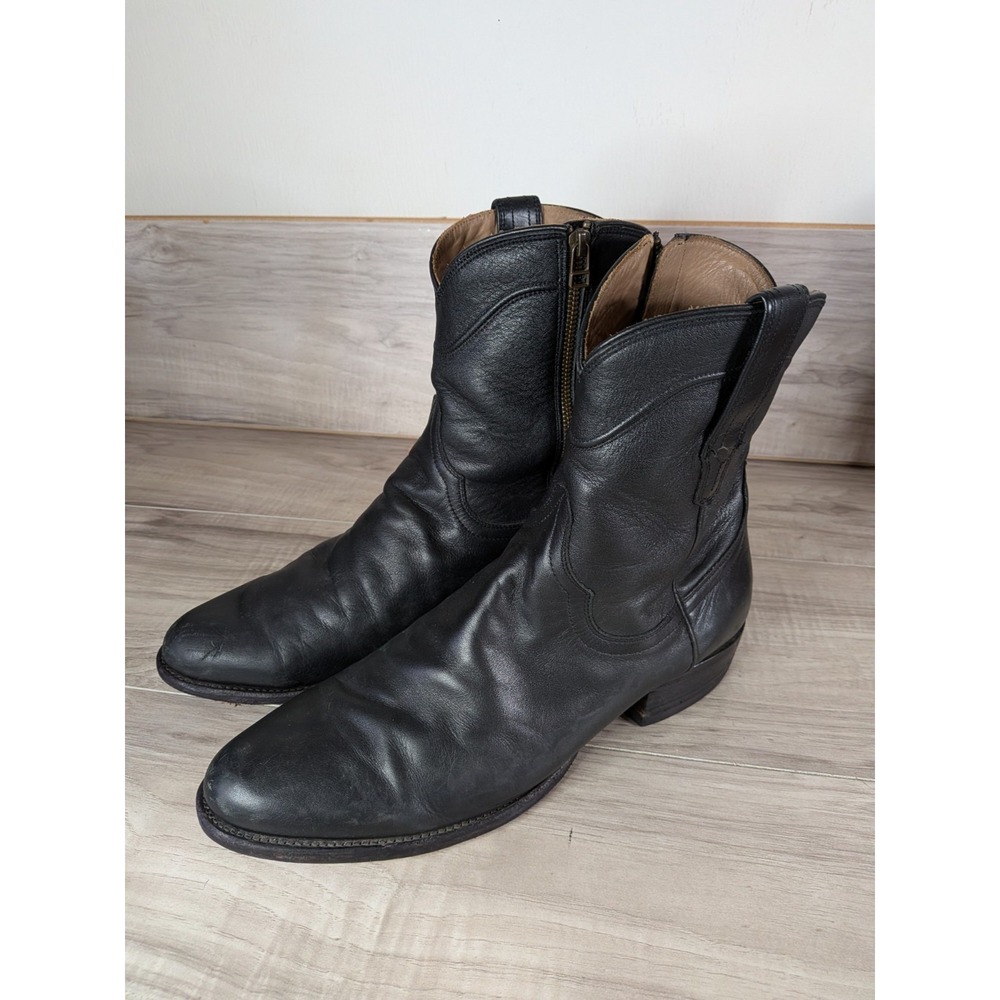 Tecovas The Dean Black Leather Zip Up Cowboy Boots Western 1012 Mens 13 D